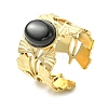 Natural Carnelian/Black Agate/Tiger Eye/Lapis Lazuli/Moss Agate Cuff Open Rings RJEW-JR01079-03-4