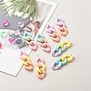 Colorful Dainty Curb Chain Trendy Acrylic Stud Earrings for Girl Women EJEW-JE04608-4