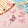 Beadthoven 36Pcs 9 Style Butterfly Organgza Lace Embroidery Ornament Accessories DIY-BT0001-49-6