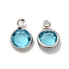 304 Stainless Steel with Glass Charms STAS-G305-11P-08-1