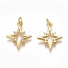 Brass Micro Pave Clear Cubic Zirconia Pendants X-ZIRC-O035-22G-2