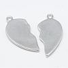Heart Alloy Rhinestone Split Pendants TIBEP-S293-061P-FF-3