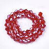 Electroplate Glass Beads Strands X-EGLA-Q118-6mm-A07-2