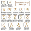 32Pcs 16 Styles Rack Plating Brass Toggle Clasps KK-KS0001-25-3