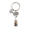 7Pcs 7 Styles Glass Bottle with Chakra Gemstone Chip Inside Keychains KEYC-JKC01393-02-6