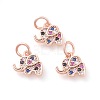 Brass Micro Pave Cubic Zirconia Charms ZIRC-F106-08RG-1