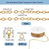 10M 304 Stainless Steel Textured Cable Chains FIND-SC0012-51G-2