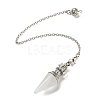 Natural Quartz Crystal Pointed Dowsing Pendulums AJEW-P113-01P-04-2