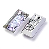 Embossed Glass Rhinestone Pendants GLAA-J101-07B-001VL-2
