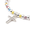 4Pcs 4 Color Glass & Synthetic Hematite Round Beaded Stretch Bracelets Set BJEW-JB08944-5