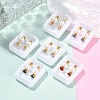 Flat Round Glass Ear Fake Plugs EJEW-H105-22G-B-3