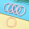 Natural Rose Quartz Bead Stretch Bracelets BJEW-K212-B-045-1