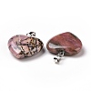 Natural Rhodonite Pendants G-G956-B22-FF-2