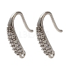 Rack Plating Brass Micro Pave Clear Cubic Zirconia Earring Hooks KK-A231-02P-1