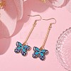 Alloy Enamel Butterfly Dangle Earrings EJEW-JE05604-03-2