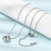 304 Stainless Steel Pave Cubic Zirconia Pendant Necklaces SA-CBADCF0-03P-04-1