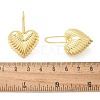 Textured Heart Brass Dangle Earrings EJEW-B132-04G-5