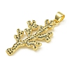 Rack Plating Brass Pave Cubic Zirconia Pendants KK-U029-11G-05-2