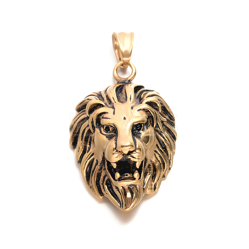 Lion Retro 304 Stainless Steel Pendants - Lbeads.com