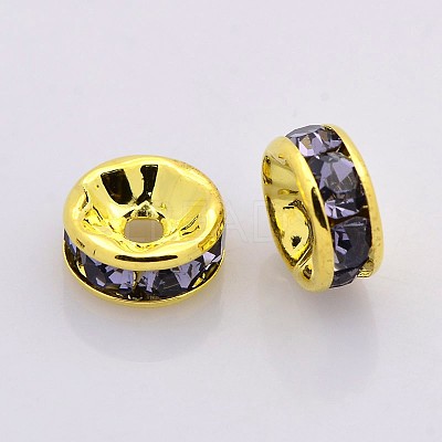Brass Rhinestone Spacer Beads RB-A014-Z6mm-18G-1