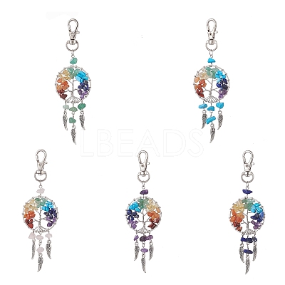 Woven Net/Web with Wing Pendant Decorations HJEW-JM01011-1