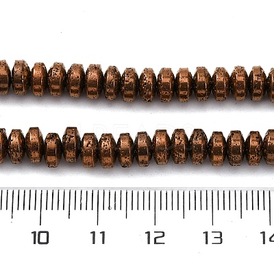 Electroplated Natural Lava Rock Beads Strands G-A256-E01-01D-1