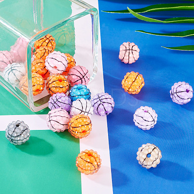 30Pcs Sport Theme Resin Rhinestone Beads RESI-TA0004-12-1
