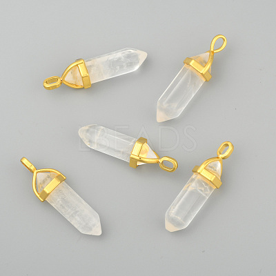 Natural Quartz Crystal Pointed Pendants X-G-G902-A12-1