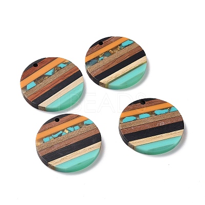 Transparent Resin & Walnut Wood Pendants RESI-TAC0017-68A-01-1