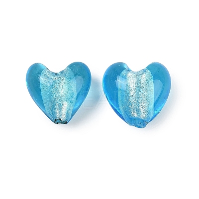 Handmade Silver Foil Lampwork Glass Beads LAMP-Q005-06B-1