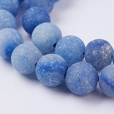 Dyed & Heated Natural Blue Aventurine Beads Strands G-J376-31-8mm-1
