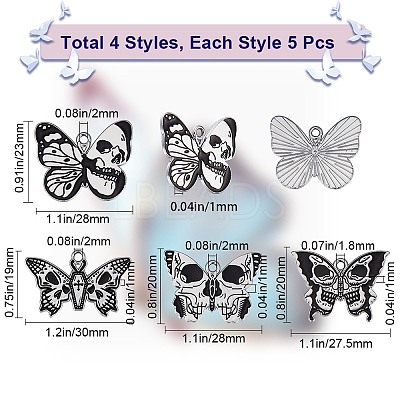 20Pcs 4 Style Halloween Alloy Enamel Pendants ENAM-SC0003-99-1