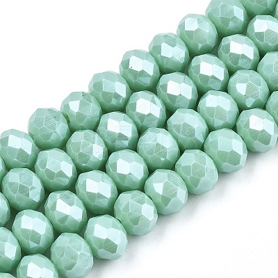 Electroplate Glass Beads Strands X1-EGLA-A034-P6mm-A20-1
