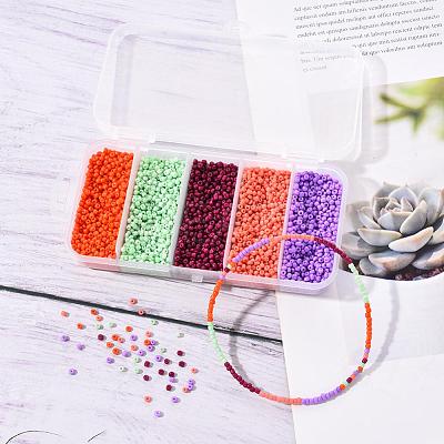 90G 5 Colors 12/0 Baking Paint Glass Seed Beads SEED-YW0001-14B-1