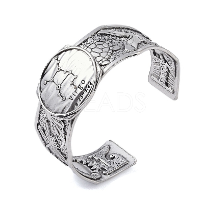 Constellation Alloy Open Cuff Bangles for Women Men LS-BJEW-C064-01AS-09-1