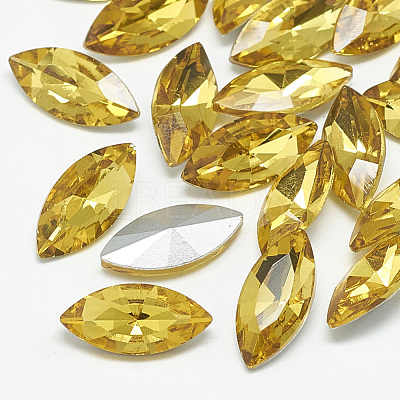 Pointed Back Glass Rhinestone Cabochons RGLA-T083-5x10mm-22-1