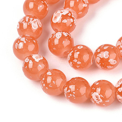 Baking Paint Glass Beads Strands DGLA-N015-10mm-04-1