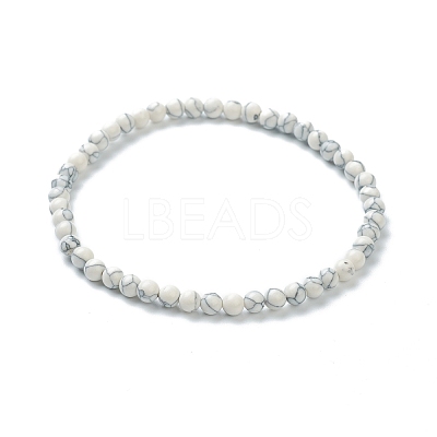 Synthetic Howlite Beaded Stretch Bracelets BJEW-D446-A-10-1