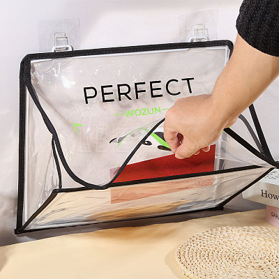 Plastic Clothes Hanging Storage Bags AJEW-WH0752-256-1