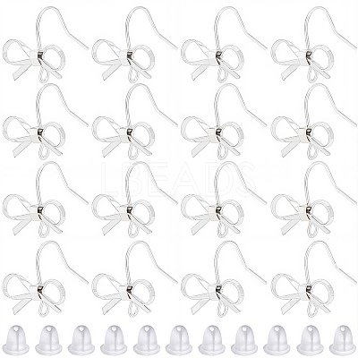 28Pcs Bowknot Shape Brass Earring Hook DIY-SP0001-06P-1