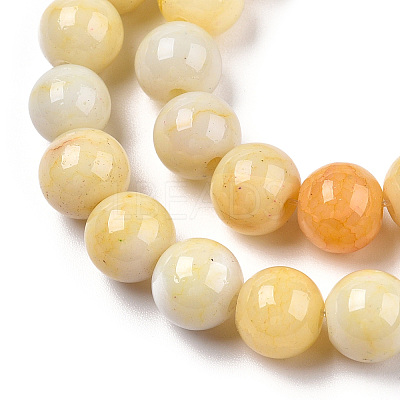 Ombre Effect Dyed Crackle Glass Round Beads Strands X1-GLAA-T031-01F-1