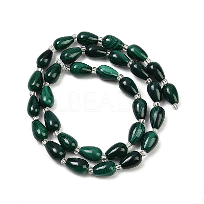 Natural Malachite Beads Strands G-L630-C01-10x6mm-1