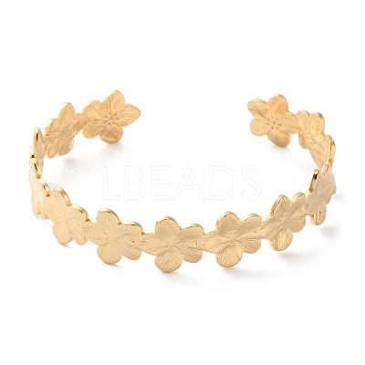 304 Stainless Steel Cuff Bangles for Women LS-BJEW-K263-05G-06-1