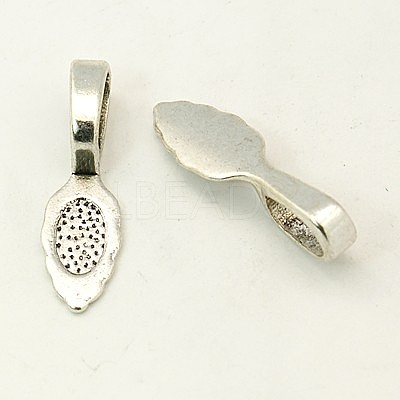 Tibetan Style Alloy Glue-on Flat Pad Bails LF10728Y-1