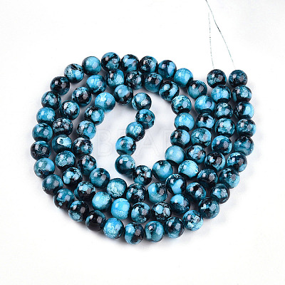 Baking Paint Glass Beads Strands DGLA-N003-10mm-A08-1