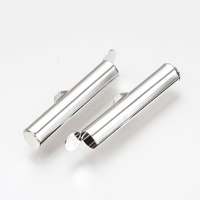 Brass Slide On End Clasp Tubes KK-Q735-285P-1