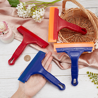 4Pcs 4 Colors PP Plastic Car Ice Scrapers AJEW-GL0001-38-1