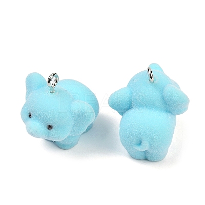 Flocky Resin Pendants FIND-A052-05E-1