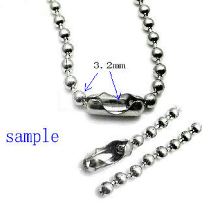 Tarnish Resistant Stainless Steel Ball Chain Connectors STAS-L018E-P-1