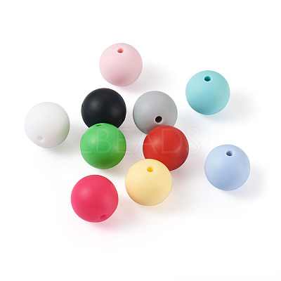 100Pcs 10 Colors Food Grade Eco-Friendly Silicone Focal Beads SIL-BY0001-02-1